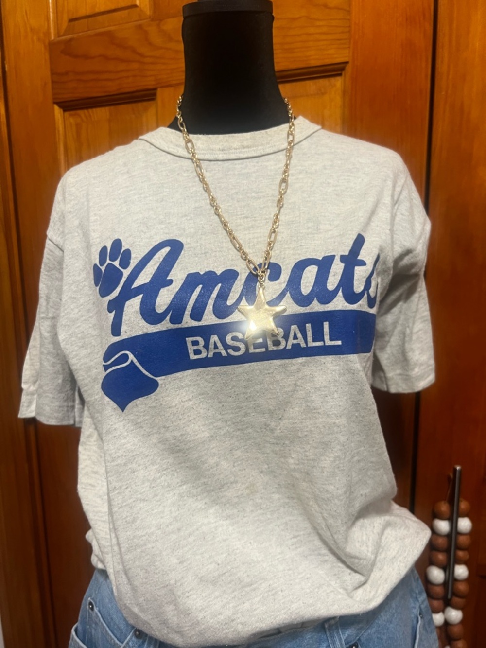 Gray 'Amcats Baseball' Graphic Tee